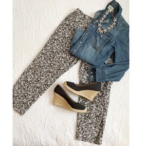 Talbot’s Curvy Floral Linen Capri Pants Size 8